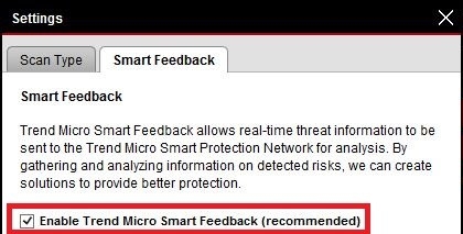 Enable Trend Micro Smart Feedback